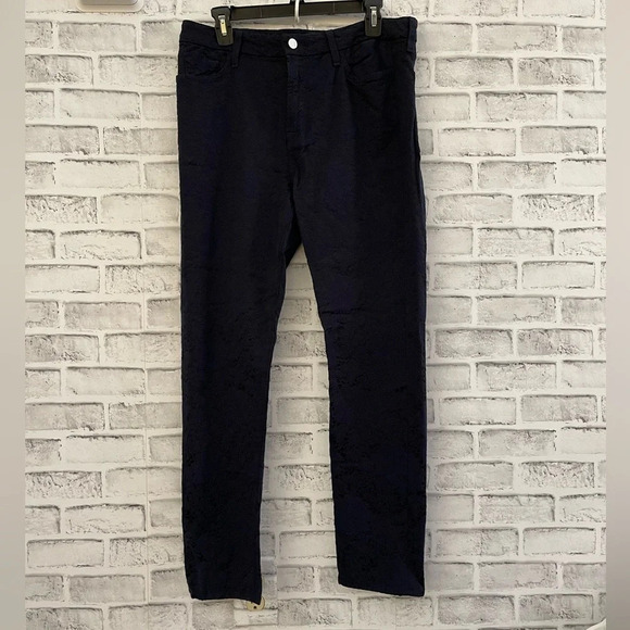 Women’s Jen7 for all mankind black/blue lace patterned pants 12 - Picture 1 of 6